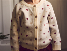 Lil Atelier turtledove heart strik cardigan